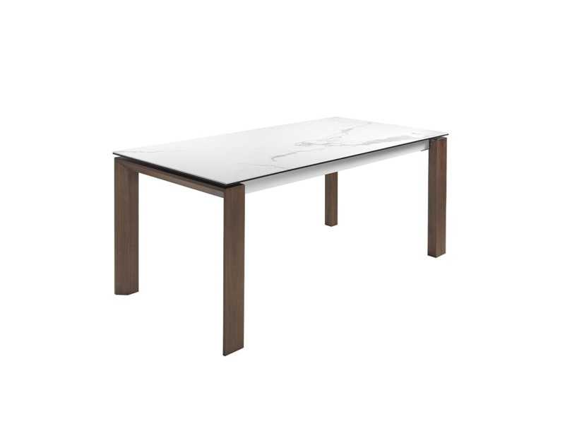 Table à manger extensible en noyer et plateau en porcelaine - AVIGNON