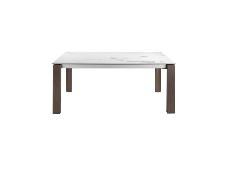 Table à manger extensible en noyer et plateau en porcelaine - AVIGNON