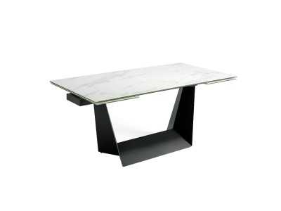 Mesa de comedor extensible con base en acero lacado negro - SEDAN