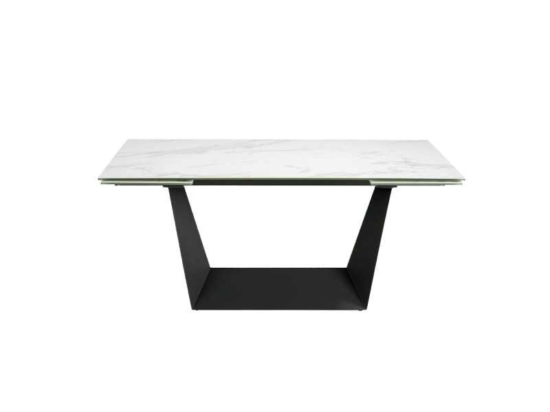 Mesa de comedor extensible con base en acero lacado negro - SEDAN