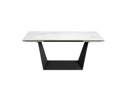 Mesa de comedor extensible con base en acero lacado negro - SEDAN