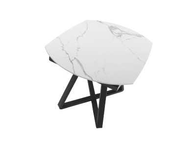 Extendable dining table in porcelain and steel base - MOSSET Extendable dining table in porcelain and steel base - MOSSET
