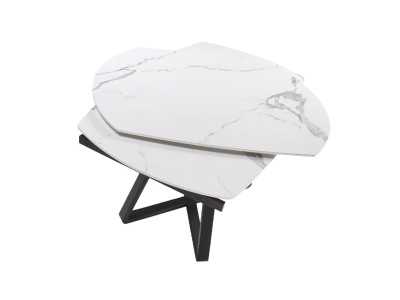 Extendable dining table in porcelain and steel base - MOSSET Extendable dining table in porcelain and steel base - MOSSET