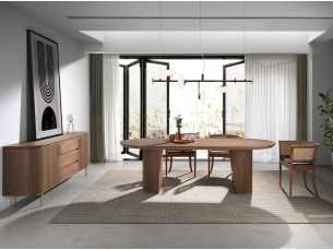 Mesa de comedor ovalada en nogal - BRIGHTON 2