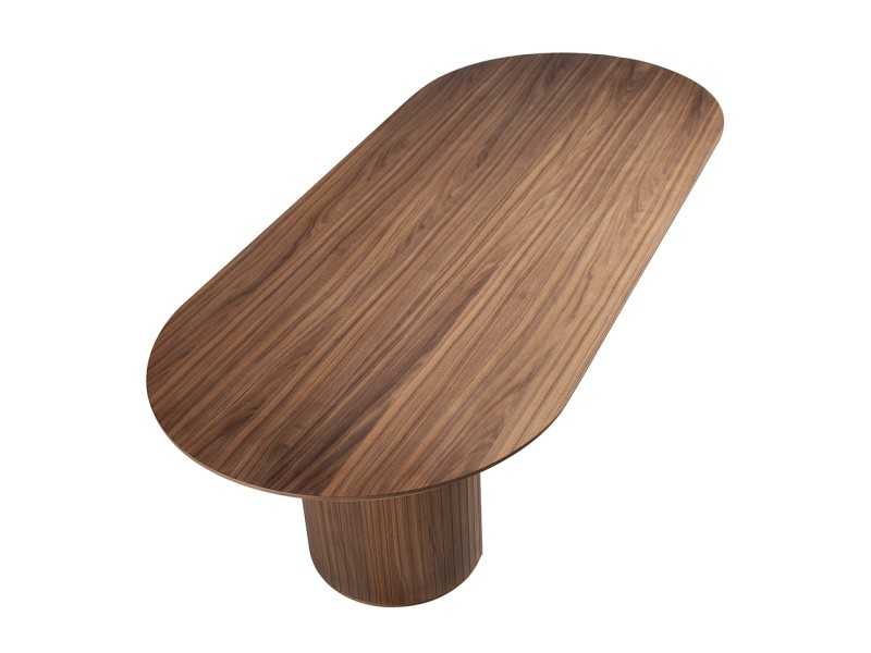 Mesa de comedor ovalada en nogal - BRIGHTON