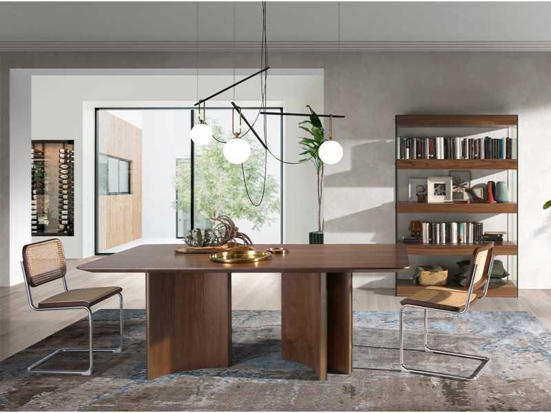 Dining table in walnut with steel details - GRETA