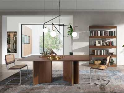 Dining table in walnut with steel details - GRETA