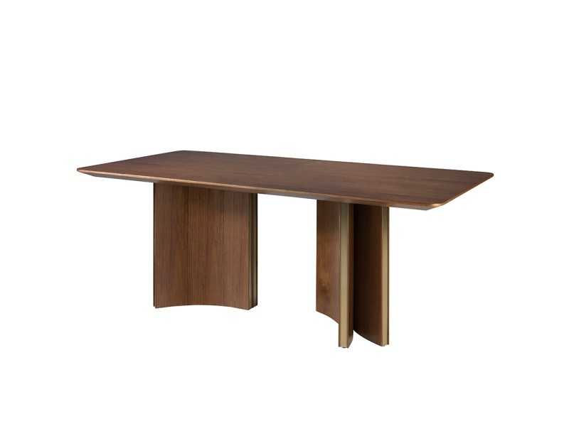 Dining table in walnut with steel details - GRETA