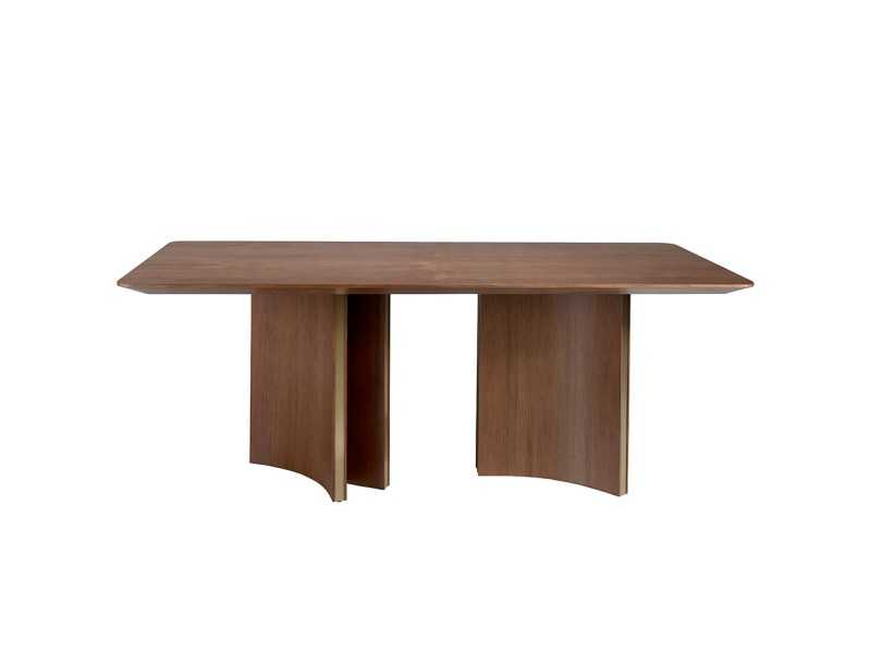 Mesa de comedor en nogal con detalles en acero - GRETA