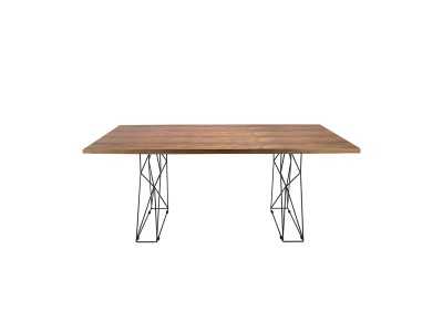 Table rectangulaire avec plateau en noyer et bases en acier - HALIFAX