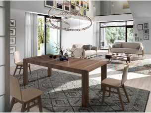 Table à manger extensible en noyer - DAMME 2