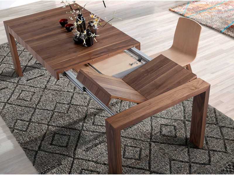Mesa de comedor extensible de nogal - DAMME