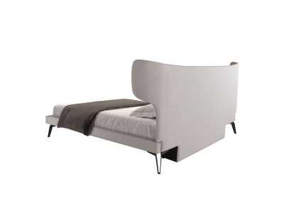 Lit complet design recouvert de tissu avec pieds en acier - UCCLE