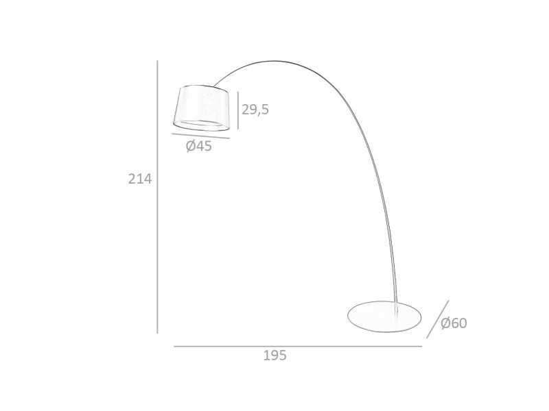Lámpara de pie en acero inoxidable negro - EVERE