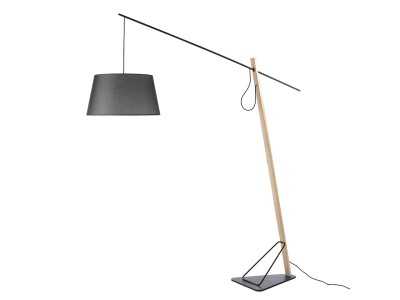 Lámpara de pie en acero y madera de roble - LOKEREN