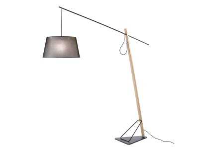 Lámpara de pie en acero y madera de roble - LOKEREN