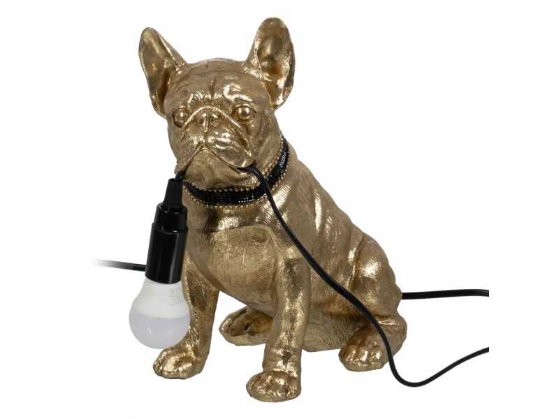 Golden resin table lamp - BULLDOG