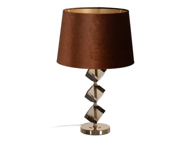 Table lamp in gold steel and glass - CUBES