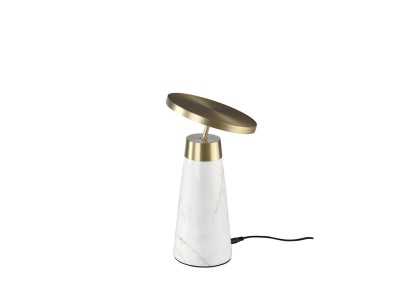 Lampe de table en acier poli et porcelaine blanche - ASTRID BLANCO