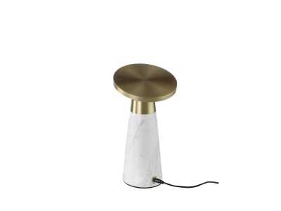 Lampe de table en acier poli et porcelaine blanche - ASTRID BLANCO