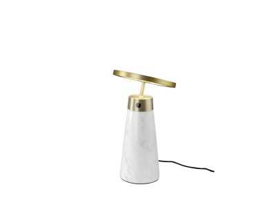 Lampe de table en acier poli et porcelaine blanche - ASTRID BLANCO