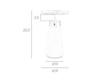 Lampe de table en acier poli et porcelaine blanche - ASTRID BLANCO