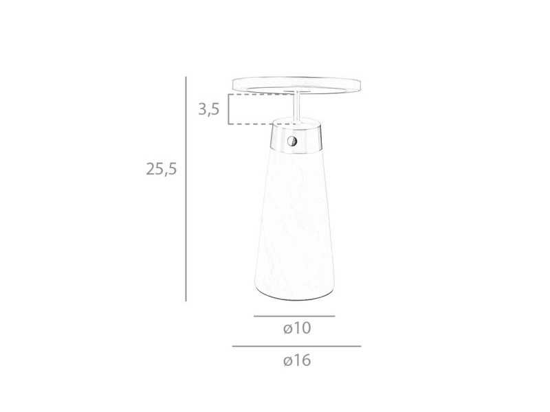 Lampe de table en acier poli et porcelaine noir - ASTRID NEGRO