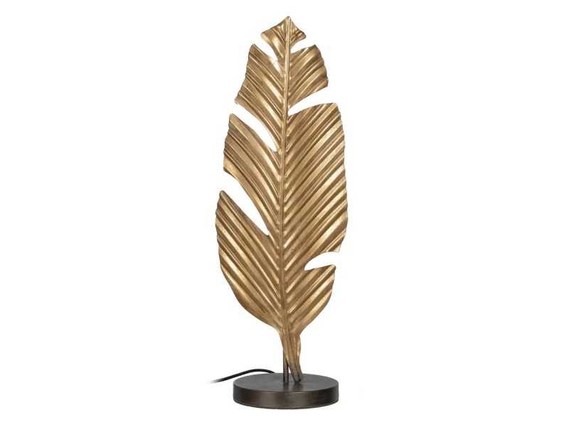 Lámpara de sobremesa en metal dorado - HOJA