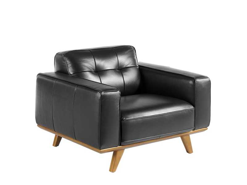 Vintage armchair upholstered in leather - DERBY