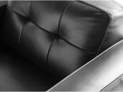 Vintage armchair upholstered in genuine black leather - DERBY