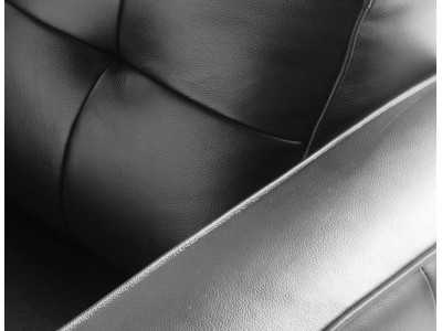 Sillón vintage tapizado en piel genuina color negro - DERBY