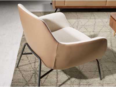 Sillón tapizado con estructura en acero lacado negro - GEORGE