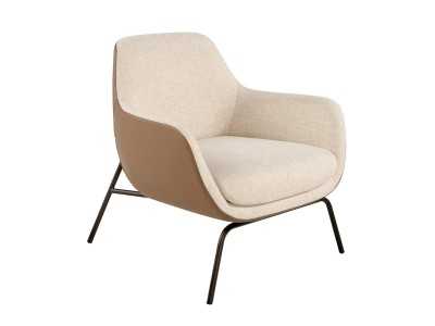 Sillón tapizado con estructura en acero lacado negro - GEORGE