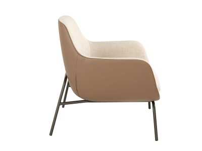 Sillón tapizado con estructura en acero lacado negro - GEORGE