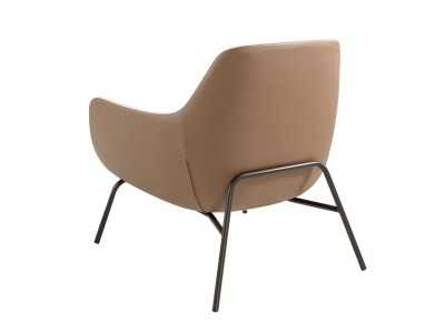 Sillón tapizado con estructura en acero lacado negro - GEORGE