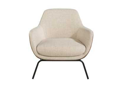 Sillón tapizado con estructura en acero lacado negro - GEORGE