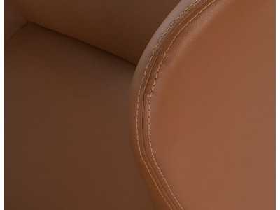 Fauteuil pivotant tapissé de cuir synthétique et base en bois massif - OSCAR Fauteuil pivotant tapissé de cuir synthétique et base en bois massif - OSCAR