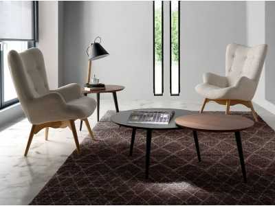 Sillón tapizado con base en madera de fresno - TAYLOR Sillón tapizado con base en madera de fresno - TAYLOR