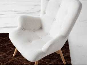Upholstered armchair with ash wood base - TAYLOR 2