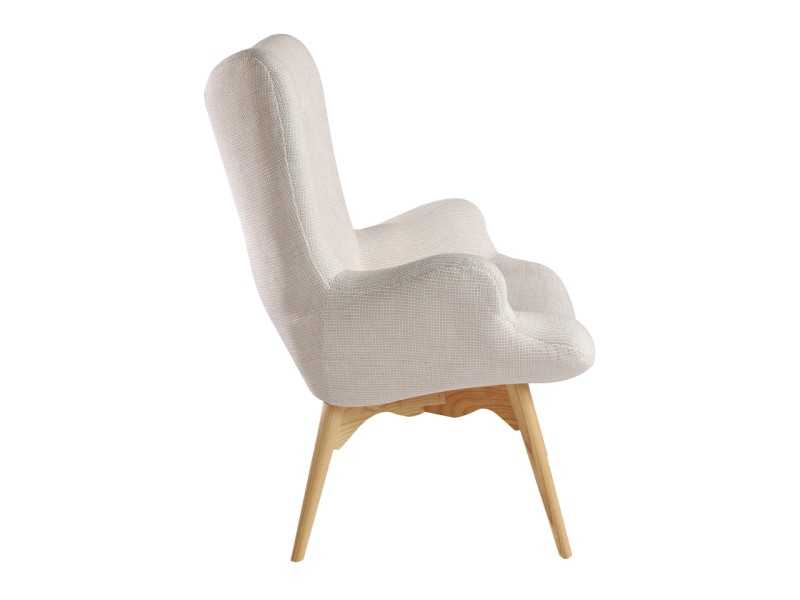 Sillón tapizado con base en madera de fresno - TAYLOR