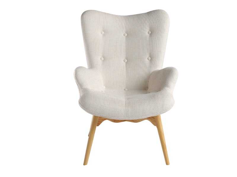 Sillón tapizado con base en madera de fresno - TAYLOR
