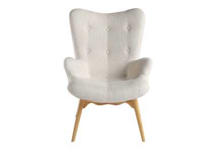 Sillón tapizado con base en madera de fresno - TAYLOR Sillón tapizado con base en madera de fresno - TAYLOR
