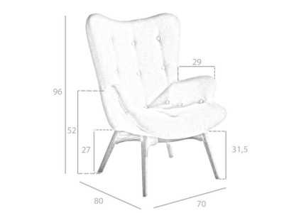 Sillón tapizado con base en madera de fresno - TAYLOR Sillón tapizado con base en madera de fresno - TAYLOR