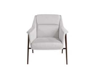 Fauteuil tapissé avec structure en acier inoxydable laqué - WILSON 2