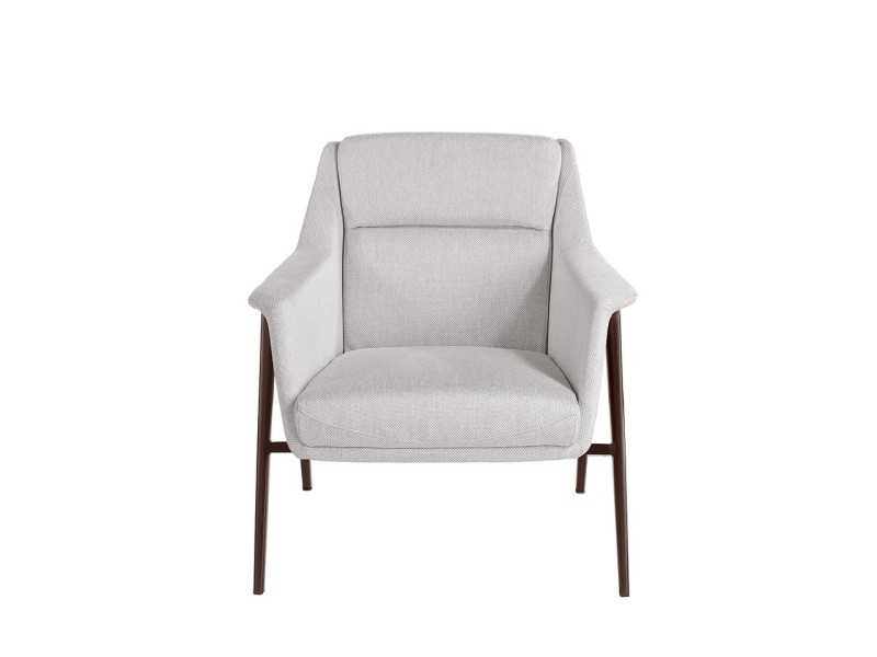 Upholstered armchair with lacquered steel structure - WILSON
