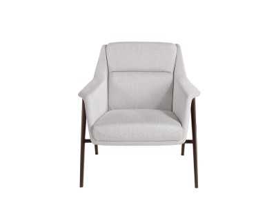 Upholstered armchair with lacquered stainless steel frame - WILSON Upholstered armchair with lacquered stainless steel frame - WILSON
