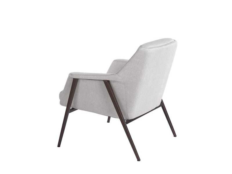 Upholstered armchair with lacquered stainless steel frame - WILSON