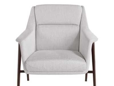 Upholstered armchair with lacquered stainless steel frame - WILSON Upholstered armchair with lacquered stainless steel frame - WILSON