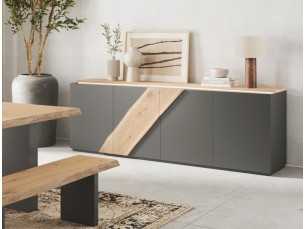 Aparador lacado con detalles en roble - EDELWEISS