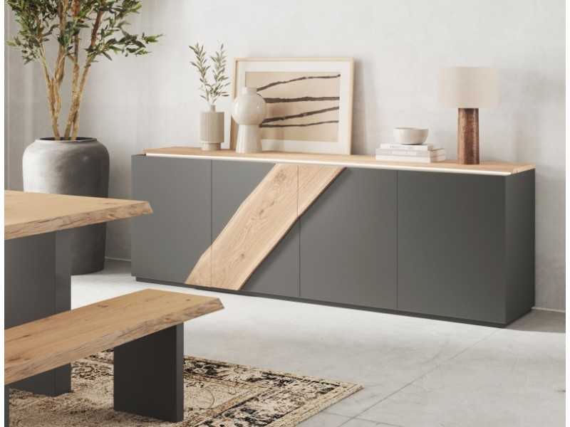 Lacquered sideboard with oak details - EDELWEISS